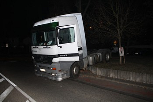der verunfallte LKW